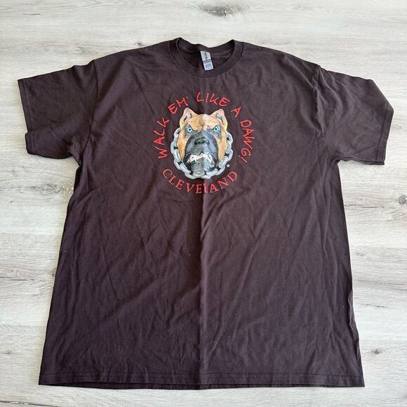 Cleveland Browns 100% Walk em' Like a Dawg Tee Shirt BROWN XL NWT - Picture 2 of 4